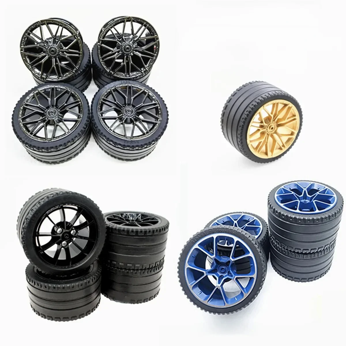 Blocs de construction 4 pièces/lot, roues 37383 68577 23800 et pneus 23799 pour supercar, pièces de briques compatibles, jouets pour enfants de haute technologie