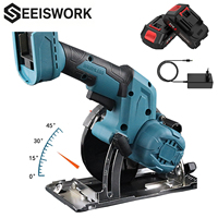 SEEISWORK 5Inch Brushless Circular Saw 125mm Cordless Electric Saw Adjustable Wood Cuttiing Machine Handheld Woodworking Saw