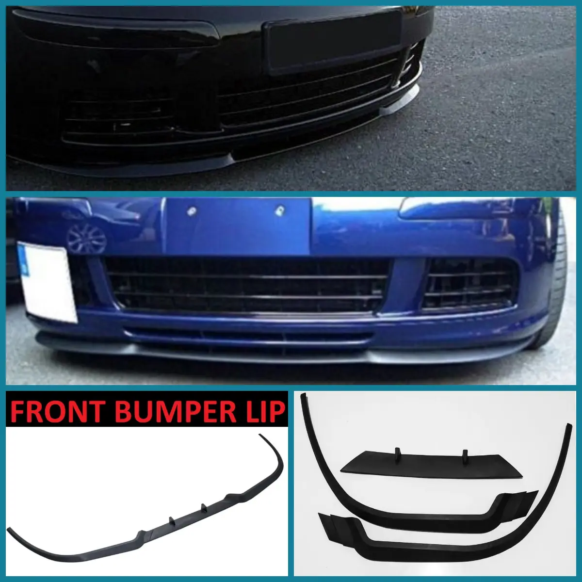 For VW Volkswagen Golf MK5 CUPRA R FRONT SPOILER BUMPER LIP Euro Spoiler Lip Universal 3 pcs Body Kit Splitter Car Accessories