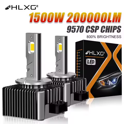 HLXG 1500W D1S D3S LED Headlights HID D2S D4S D5S D8S D1R D2R D3R Turbo LED 200000LM Two-sided CSP 6000K 4300K 8000K Plug&amp;Play