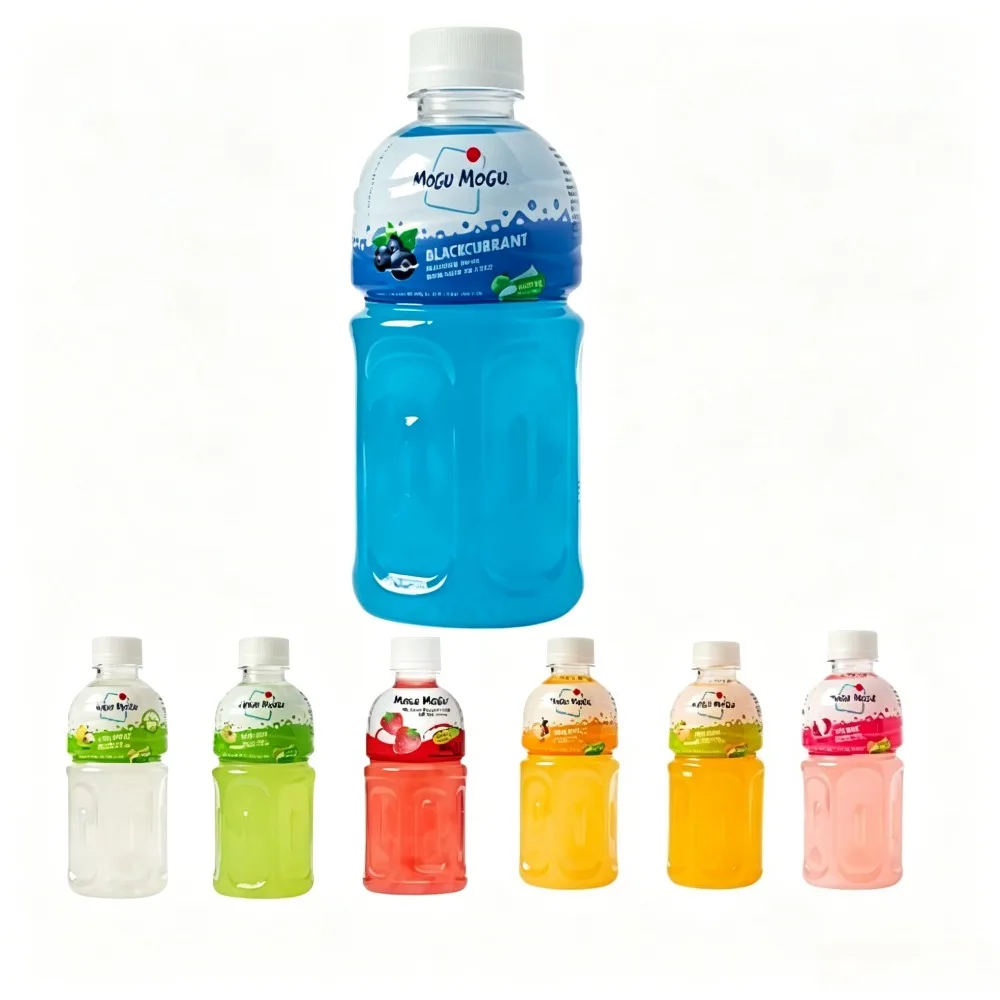 10 botellas de sabores aleatorios Botellas Mogu Mogu 320ml Bebida con Nata de Coco Masticable, Sabores Surtidos Aleatorios (Coco, Melón, Fresa, Blackcurrant, Piña, Mango, Lychee), Refresco Tropical Asiático, Bebida Viral, Regalo Original
