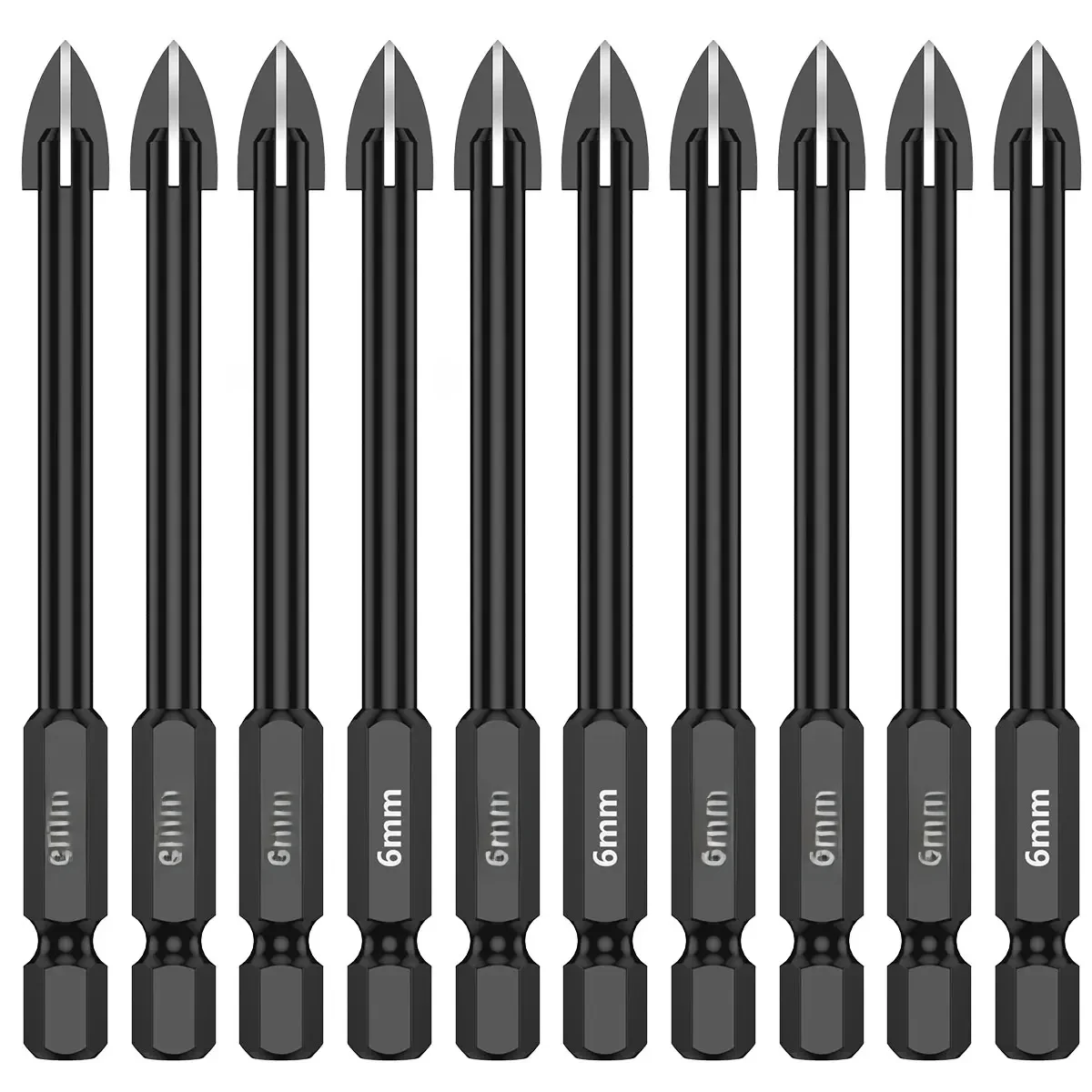 Jeu de forets hexagonaux croisés pour carrelage, porcelaine, verre, miroir, multifonction, Kit de forets en porcelaine, outil, forets en carbure, trou ouvert