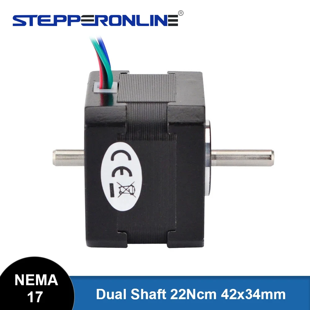 Dual Shaft Nema 17 Stepper Motor 4-lead 22Ncm(31oz.in) 1.33A 42 Motor 34mm Length for DIY CNC 3D Printer