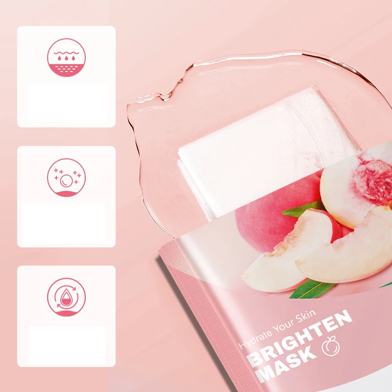 Facial Mask Set 6Pcs Honey Peach Hydrating Face Sheet Mask and Centella Asiatica Clay Mask Stick Soothing Oil Control Skin Care