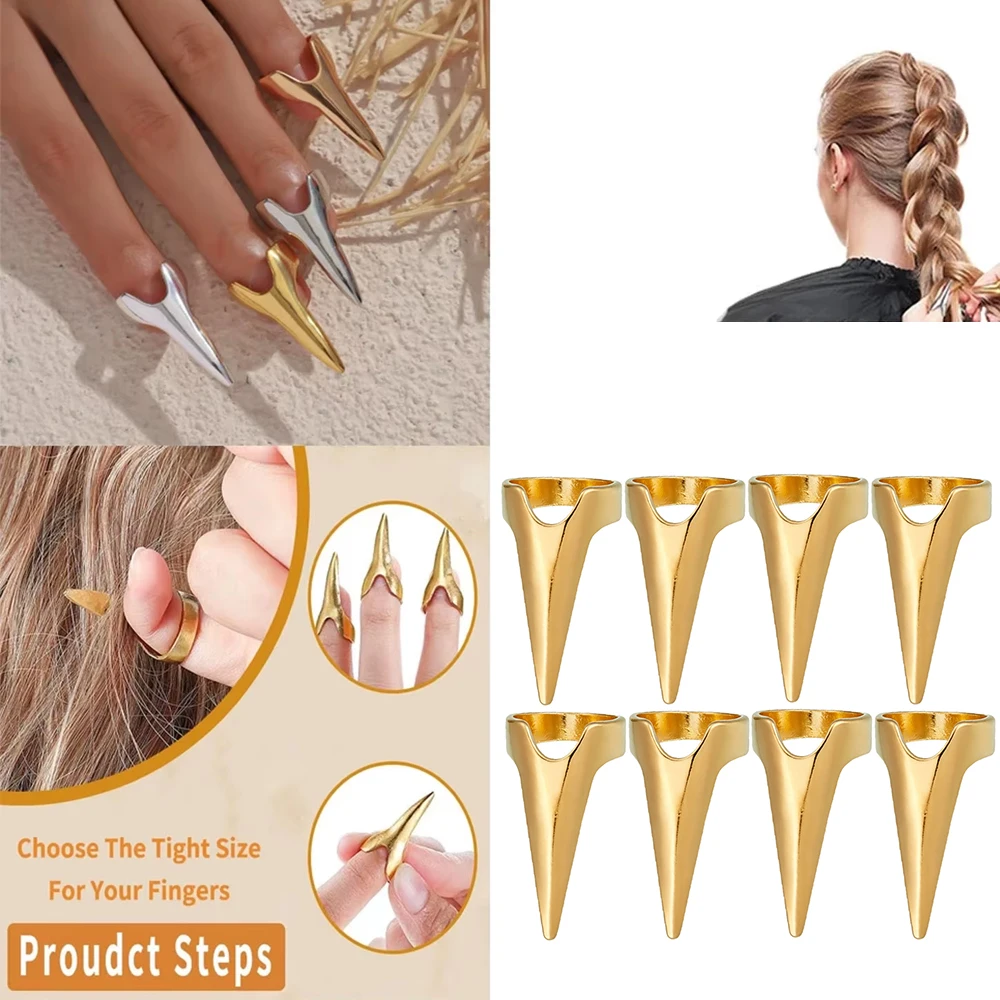 2/3/4/5/10/15pcs/Can Hairdressing Finger Claw Ring Stitching Layered Hairdressing Tool Accessories Braiding Hair
