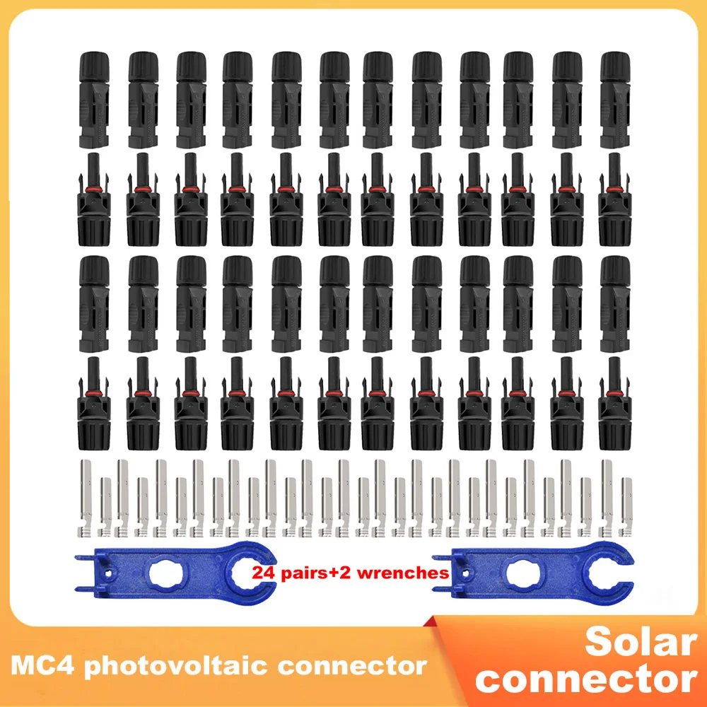 

6/12/24 Pcs/Lot Male and Female PV Connectors Solar Connector TUV 30A 1500V dc IP67 for Solar Cable 2.5mm2 4mm2 6mm2 Connecor