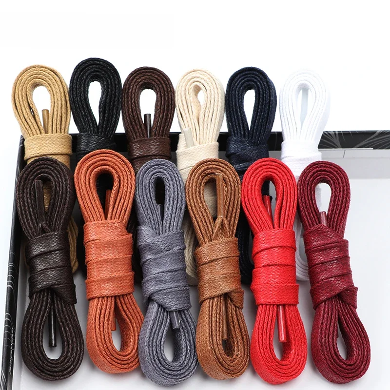 1 paire de lacets plats coton ciré 0.8CM de largeur lacets de chaussures imperméables bottes unisexes espadrilles décontractées lacet en cuir lacets chaussures
