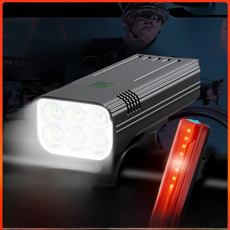 AliExpress NATFIRE 6 LED Bike Light 3600 Lumen Rechargeable Bicycle Light Flashlight Front and Back Rear Light