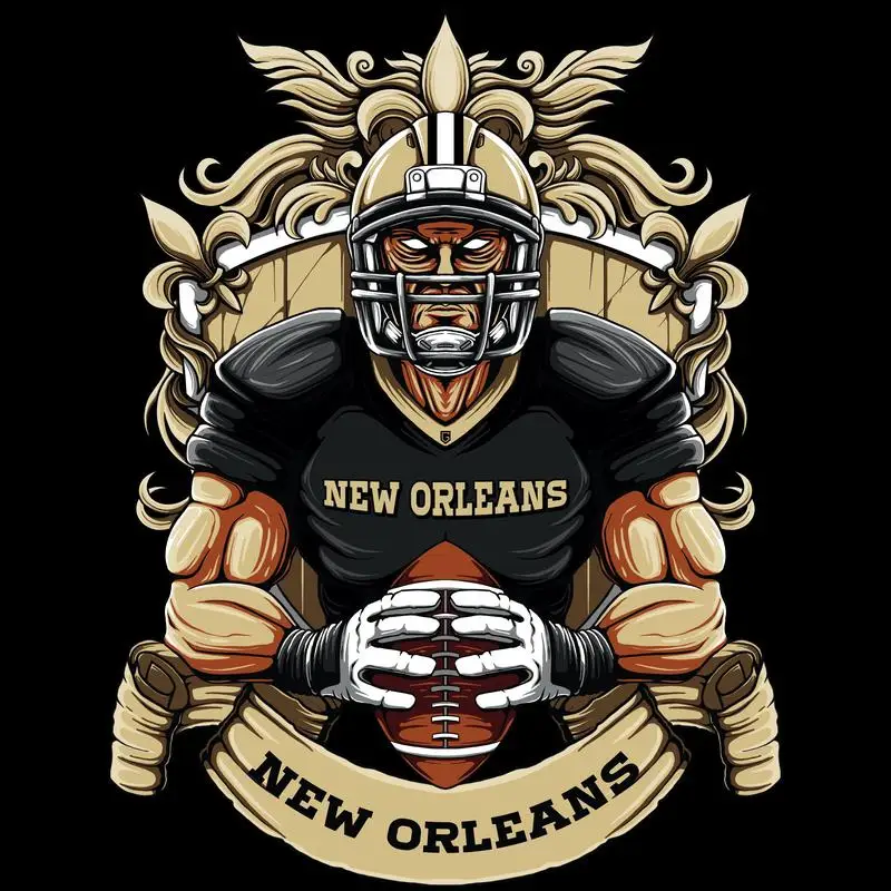 New Orleans Football Men's T-Shirt Oversized Male Streetwear Clothing Trend Vintage Tshirt Casual Street Comfort Graphic Tees