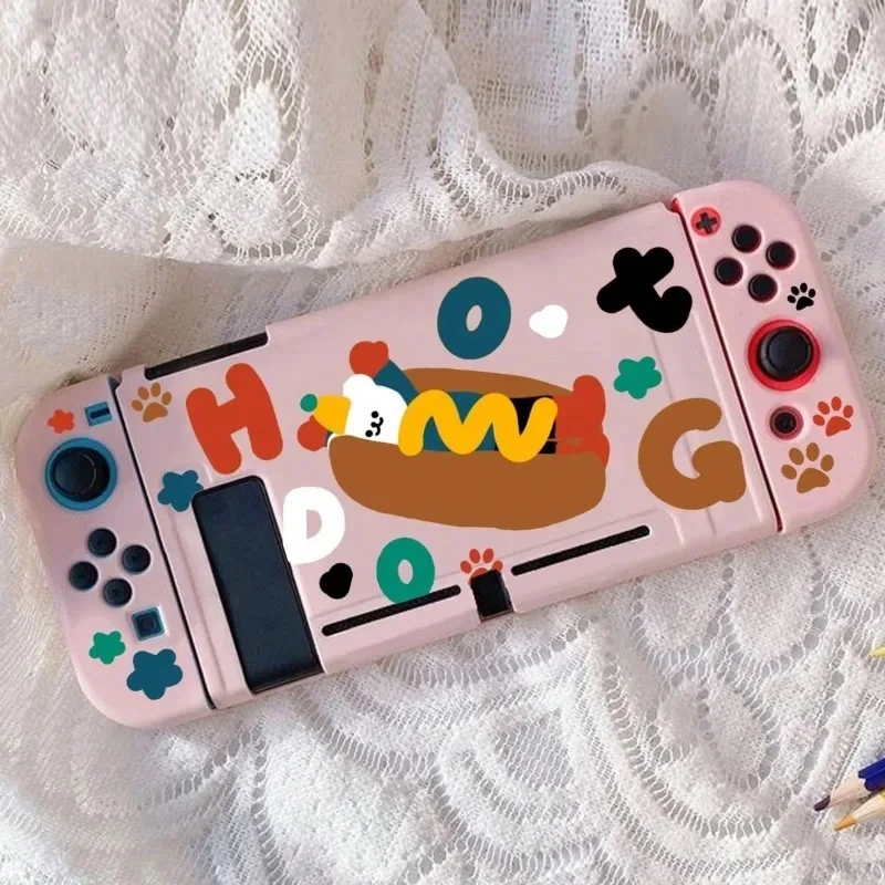 Étui de protection Hotdog de dessin animé pour Nintendo Switch NS, housse de protection en TPU souple pour contrôleur de Console de jeu NS, coque anti-poussière