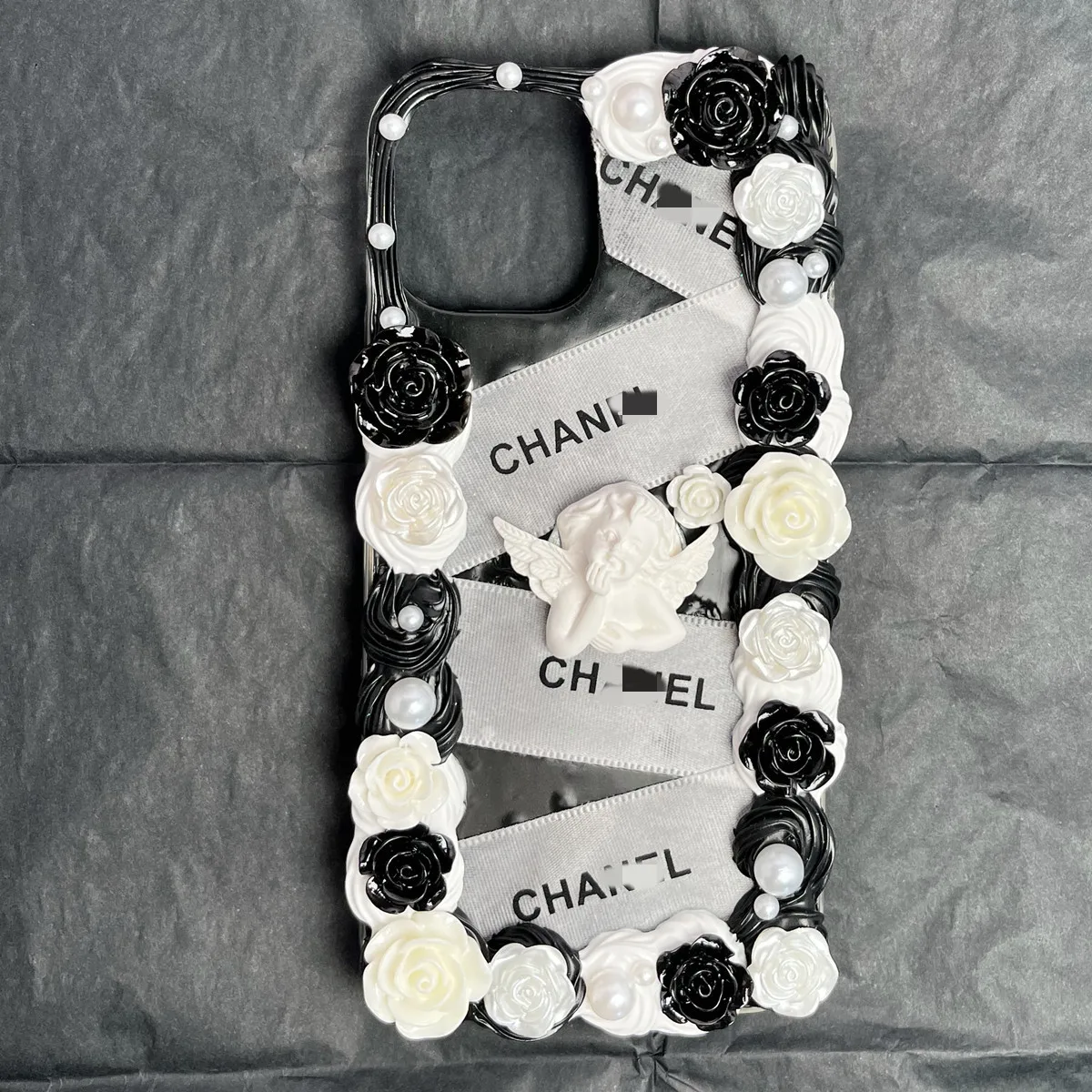 Handmade DIY Phone Case Baroque retro style handmade cream glue mobile Phone Cover For iPhone 11 12 13 Plus X mAX