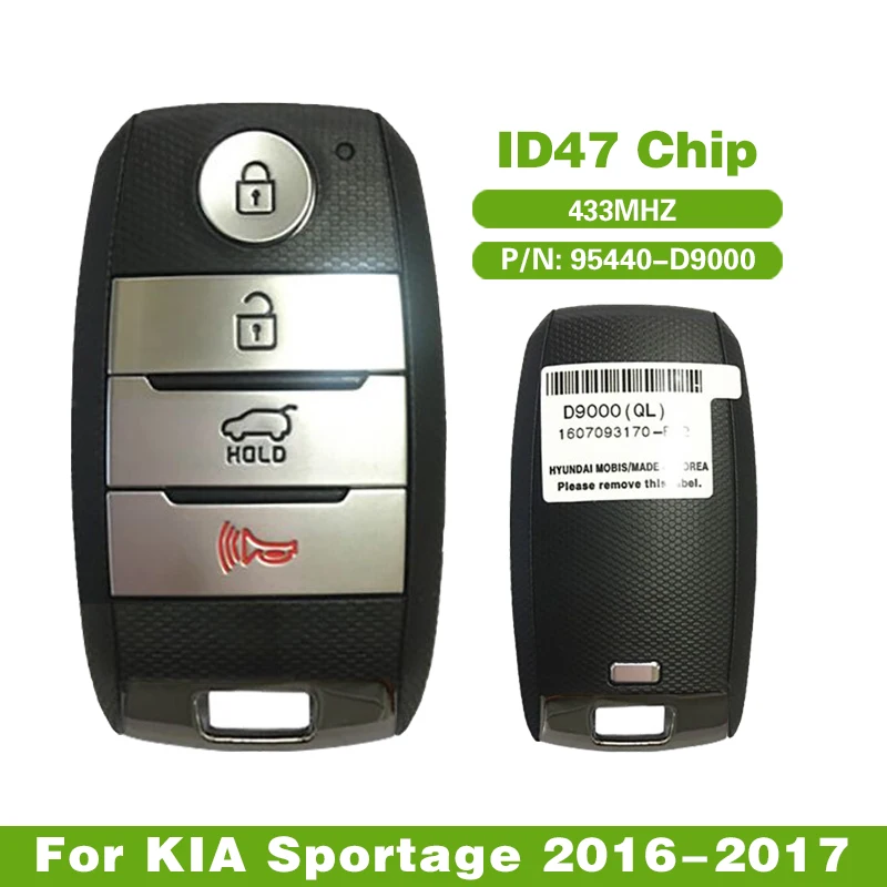 CN051045 Aftermarket 95440-D9000 433Mhz ID47 Chip Smart Key Remote Fob For KIA Sportage 2016-2017