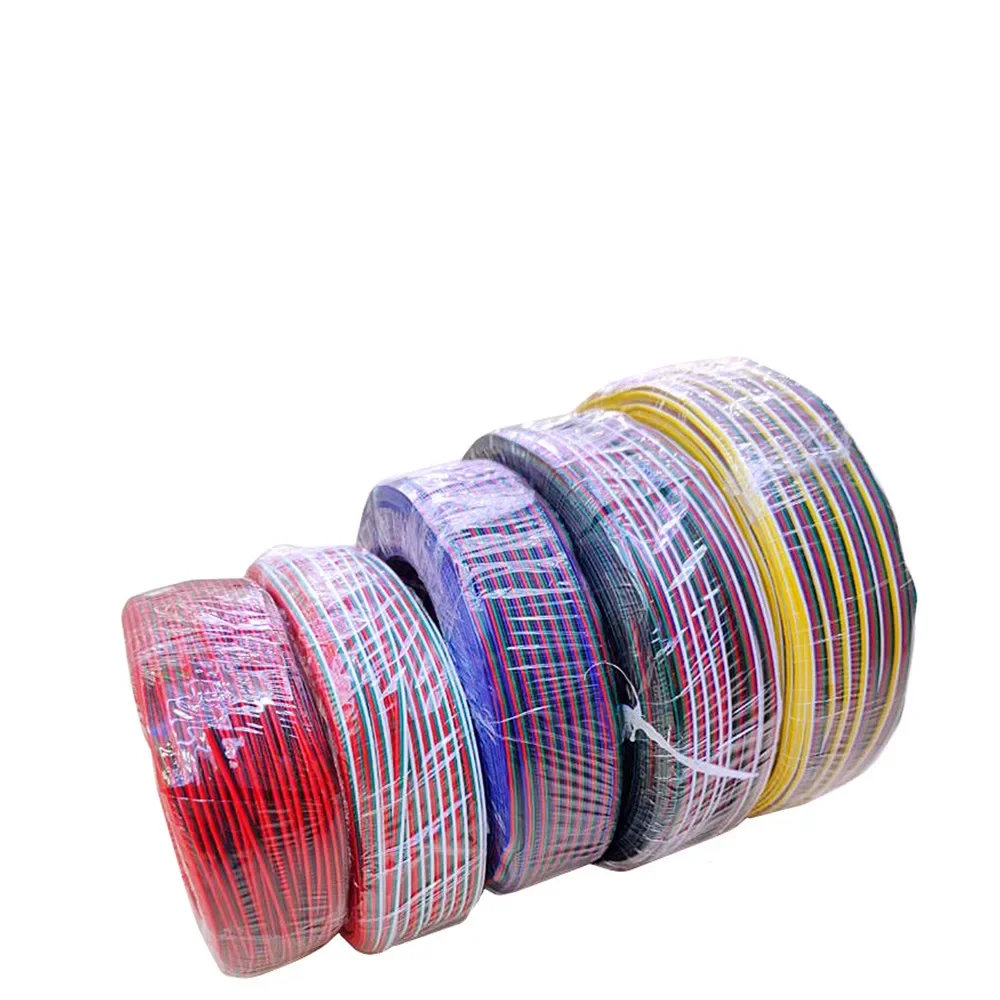 Câble d'extension pour bande LED 2/4/5 broches, 1m, 5m, 10m, 20m, 50m, 100m, couleur unique/RGB/RGBW, cordon de connexion LED 3528 5050