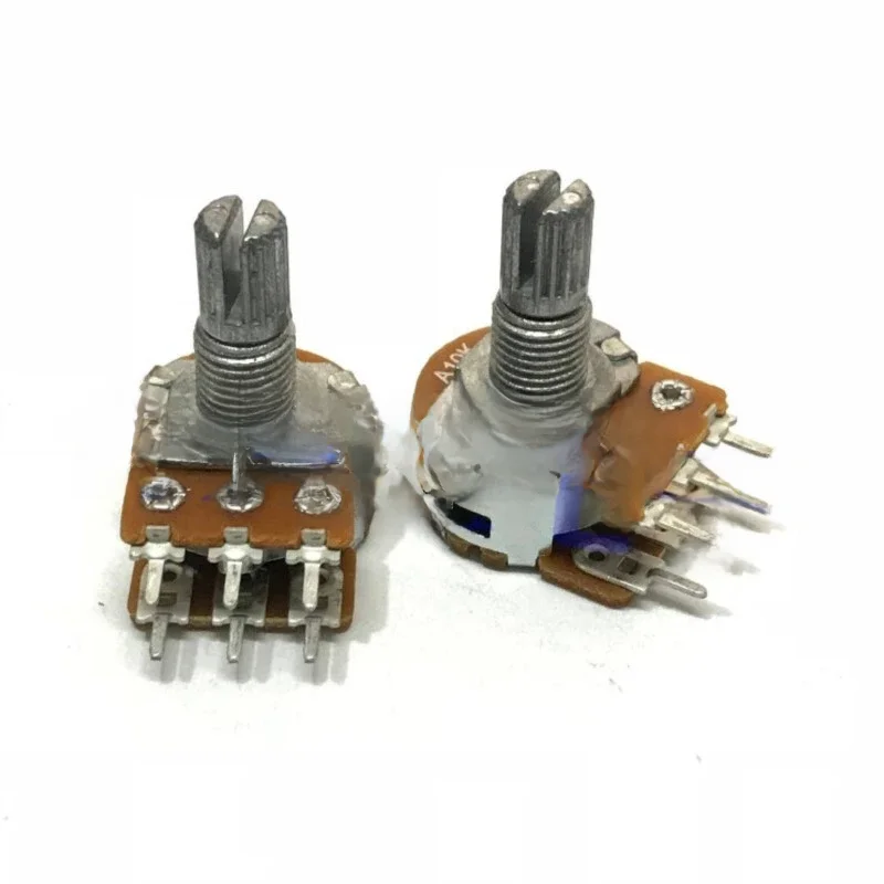1 sztuk RV16 typ podwójny A10K R201T X400 głośnik Audio wzmacniacz mocy potencjometr głośności kwiat długość wału 15MM — zdjęcie 2