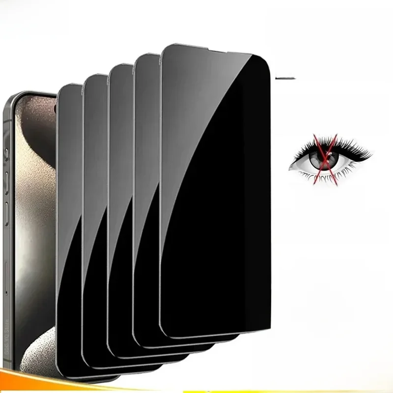 1-5 pces protetor de tela de privacidade para iphone 14 13 12 11 15 pro max mini 7 8 plus vidro