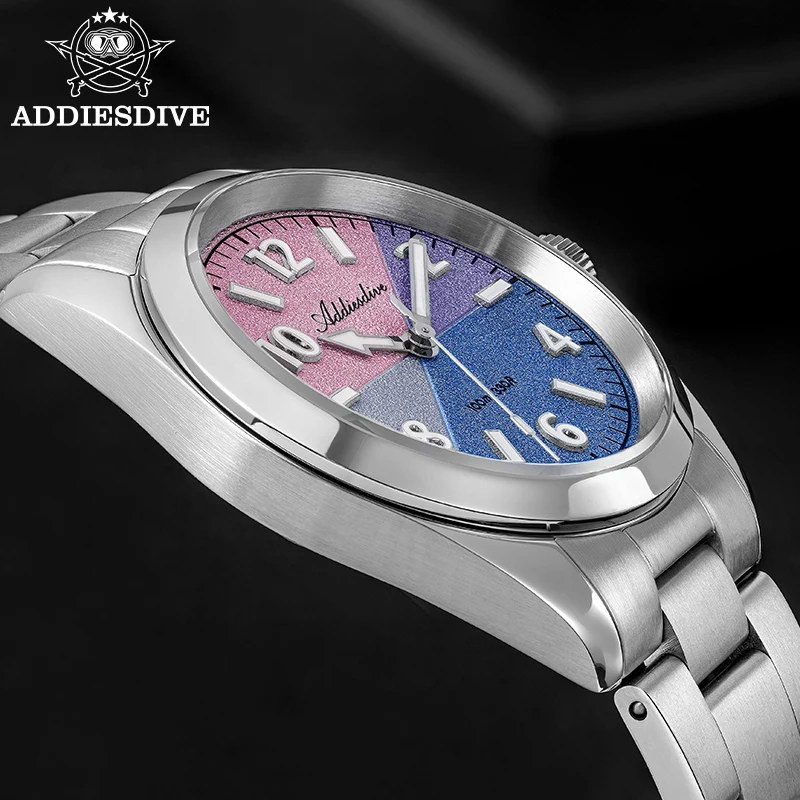 ADDIESDIVE Top Brand Watch for Woman 36mm Sapphire Glass Stainless Steel 100m Waterproof Business Luxury Women Watch Luminous