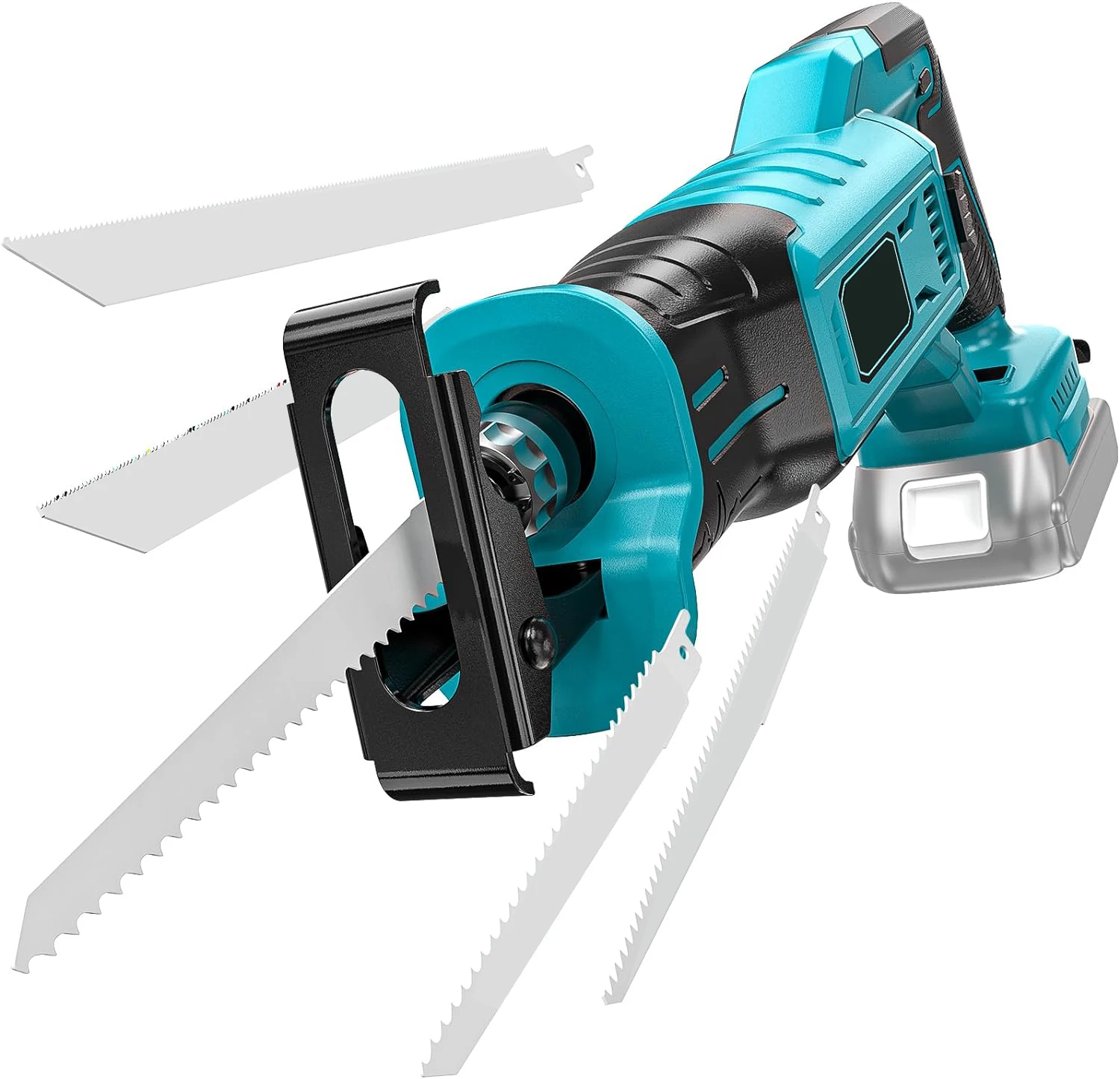 Cordless Reciprocating Saw Power Saw for Wood / Metal Cutting with 4pcs Blades fit Makita 18v Battery(No Battery)