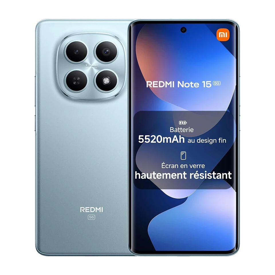 Version européenne du smartphone Xiaomi Redmi Note 15 5G, appareil photo principal 108MP, écran AMOLED 6,77 pouces 120Hz, batterie 5520mAh, téléphone portable Xiaomi
