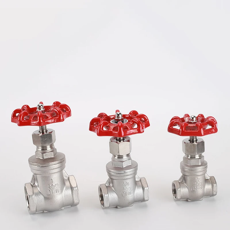 DN15 DN20 DN25 Gate Valve Switch 304 Stainless Steel 1/2＂3/4＂1＂Female Thread Thickened High Pressure Straight Through Gate Valve
