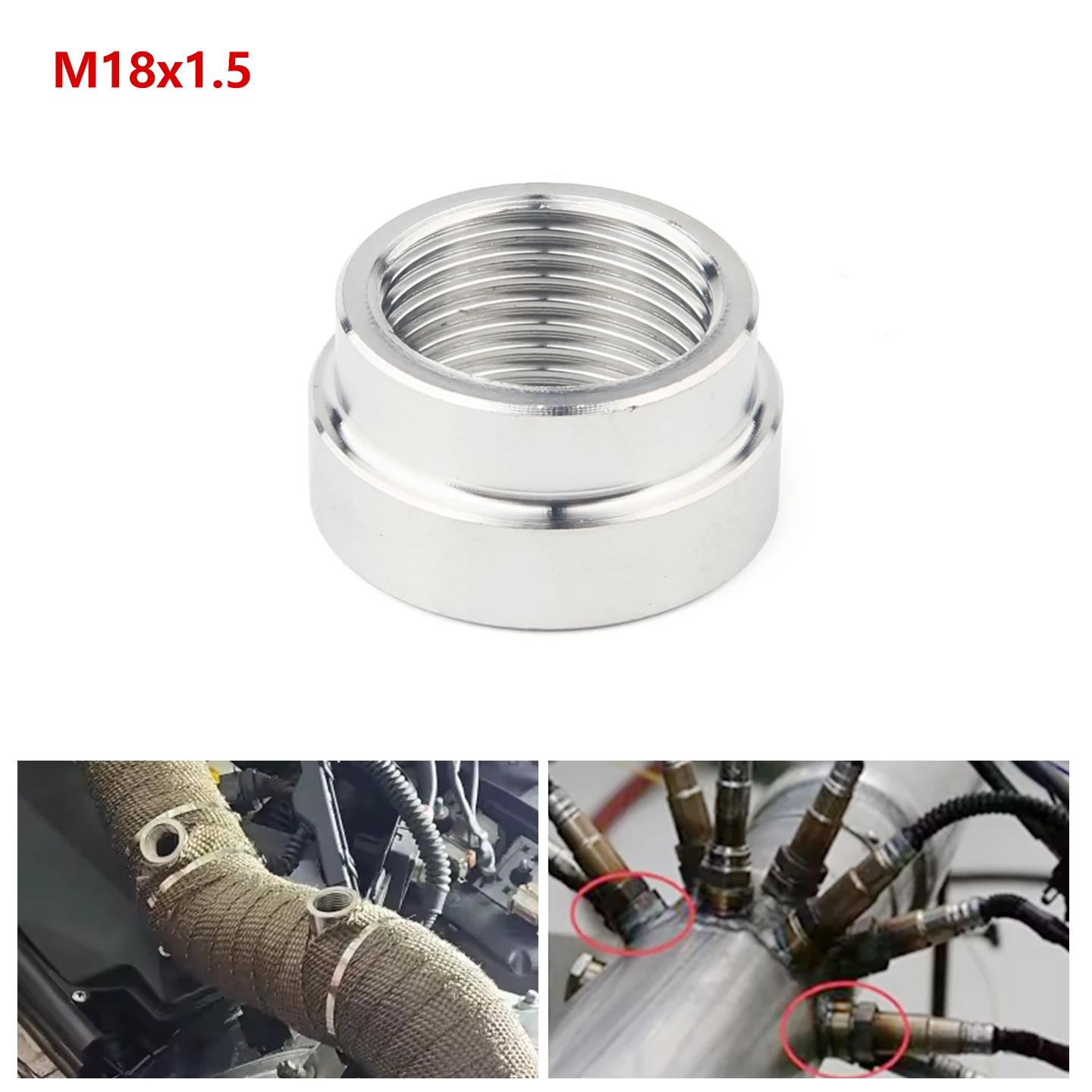 Stainless Steel M18x1.5 Thread Weld Bung Nut O2 Oxygen Sensor Inner Hexagon Bung Connector Auto Part