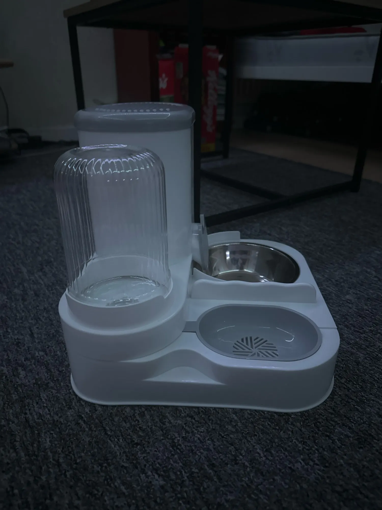 Customer review photo for Dual-Bowl Automatic Cat Feeder for Two Pets