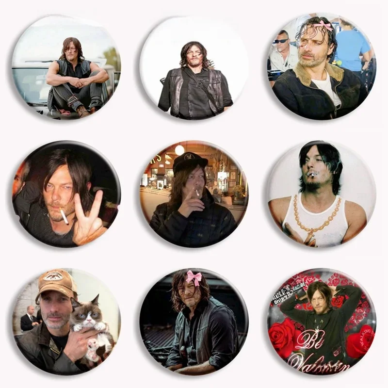 Retro Daryl Dixon Soft Button Pin Vintage Horror TV Show Broszka Odznaka Torba Akcesoria Biżuteria Fani Zbieraj Przyjaciół Prezenty — zdjęcie 2
