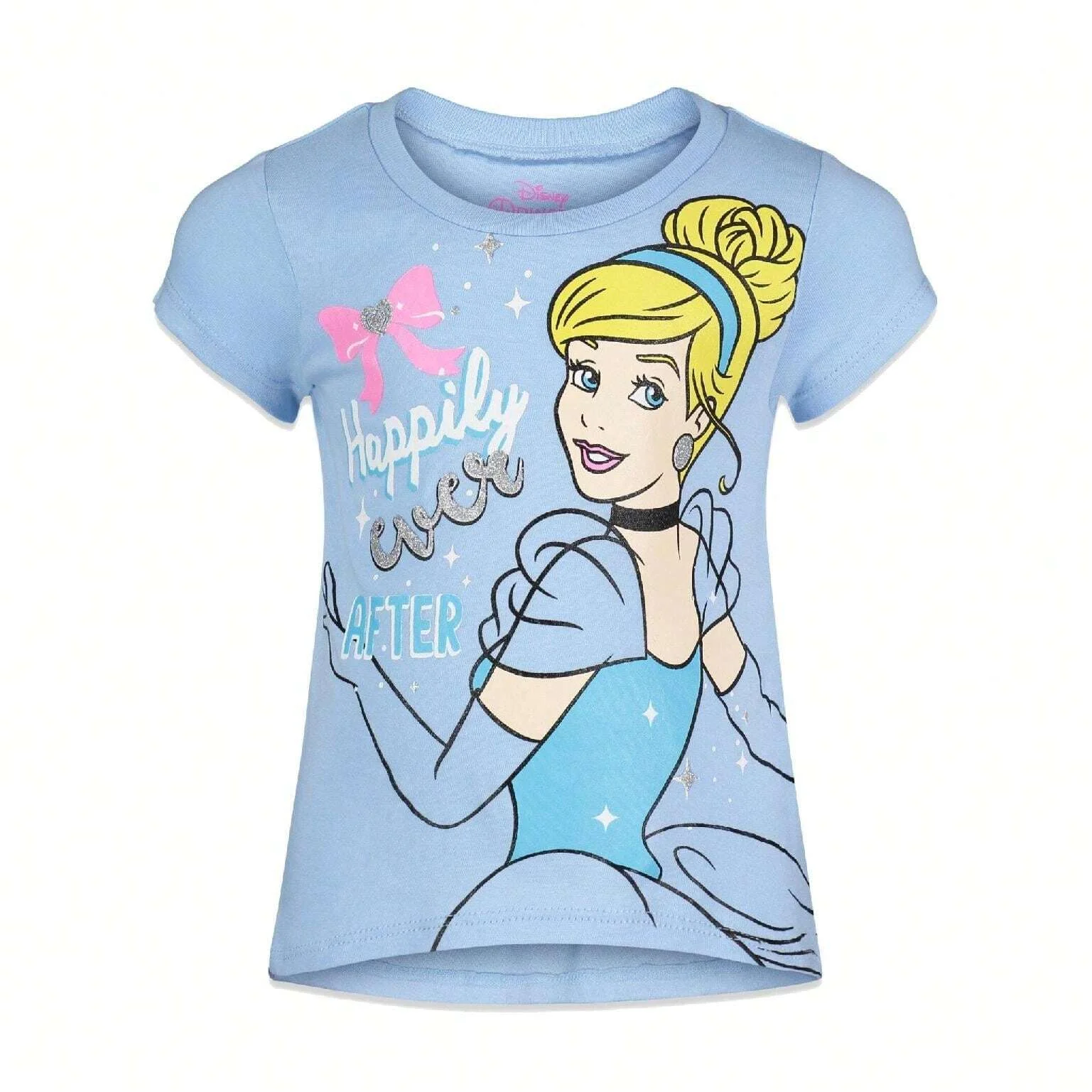 Disney Princess Belle Ariel Cinderella Summer Kids/Adult T-Shirt Girls Cute Cartoon Anime Crew Neck T-Shirt