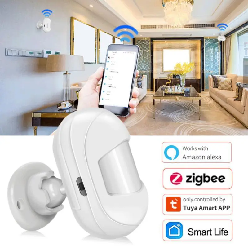 

Tuya Zigbee 3.0 Smart Infrared Detectors Motion Sensor Alarm Compatible Smart Life Voice Control Alexa Works With ZigBee Gateway