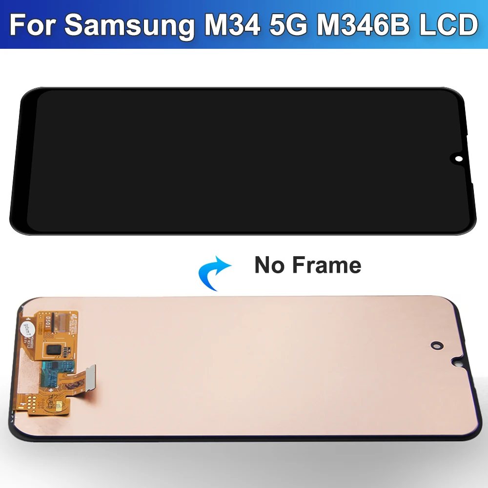 M346 Display Replacement For Samsung M34 5G M346B M346B/DS LCD Display Touch Screen Digitizer Assembly