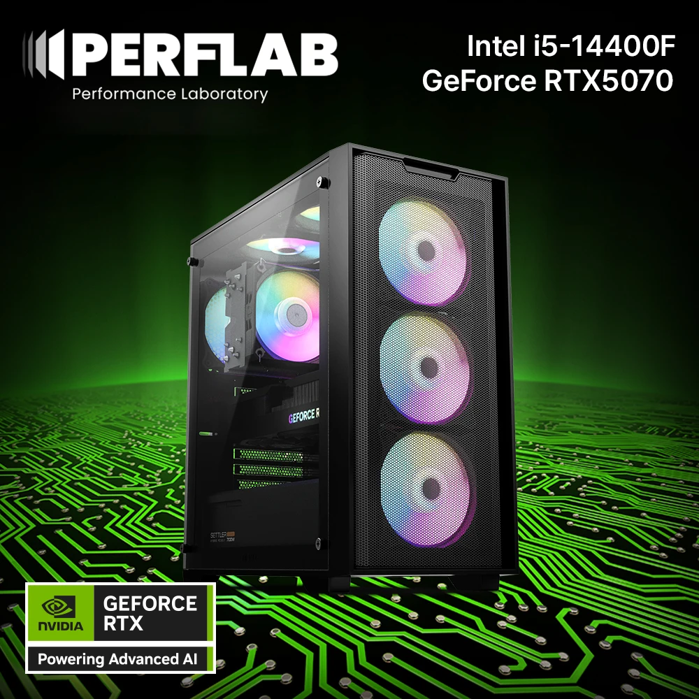 Intel I5-14400F Rtx5070 بطاقة رسومات كمبيوتر الألعاب Geforce حافظة كمبيوتر مجمعة لسطح المكتب