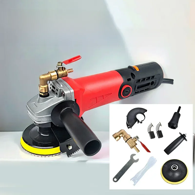 Electric Polisher Marble Granite Wet Stone Polishing Machine Grinder Hand Grinder Water Grinder Polishing Pad Power Tool