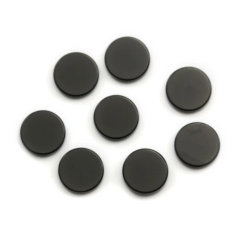 5pcs Black Agate Onyx Cabochon Disc Flat  Round 8-20mm Genuine Natural Stone Craft  Accessories For Jewelry Making Ring Earrings