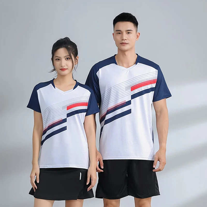 Camisas impressas 3D do tênis de mesa para homens e mulheres, manga curta, camisetas de badminton, pingue-pongue, 2024