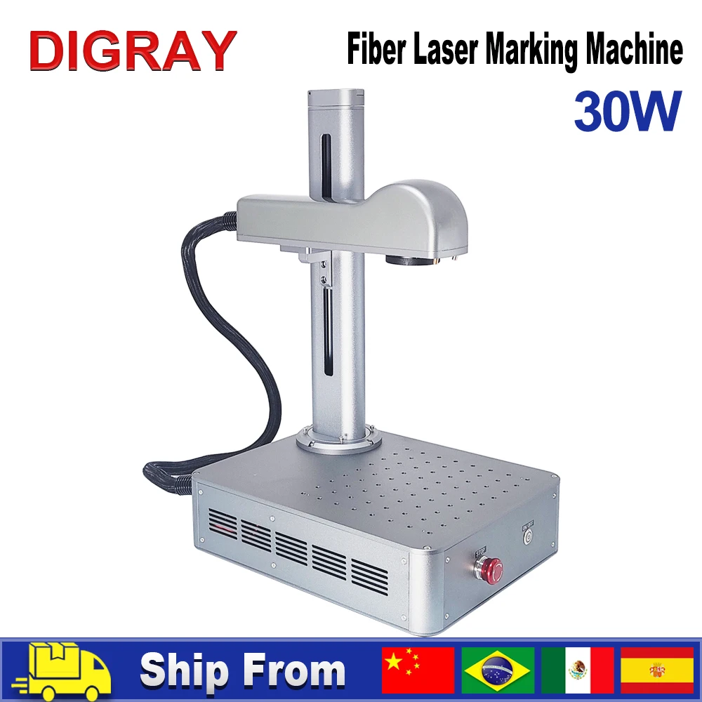 DIGRAY Small Laser Marking Machine, 30W Portable All-in-One,  Mini Fiber Optic Metal Engraving Machine.