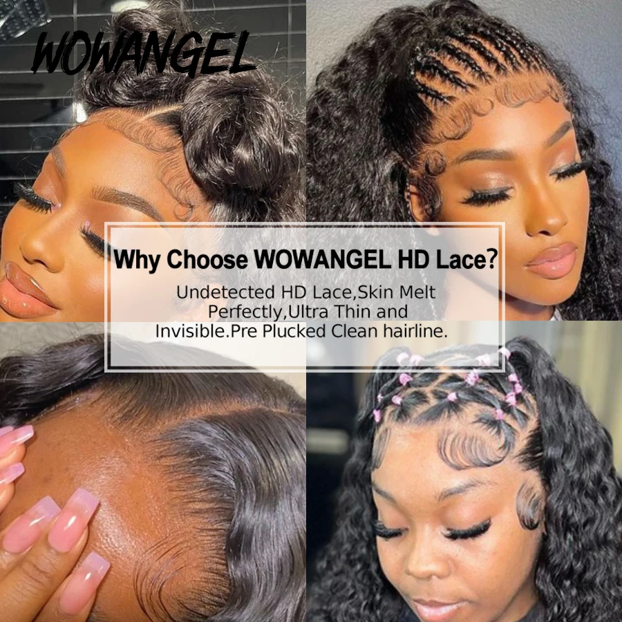 250% Full Lace Frontal Human Hair Wigs 13x6 HD Frontal Wigs Deep Part Water Wave Wigs HD Lace Wig Curly Wig Melt Skins For Woman