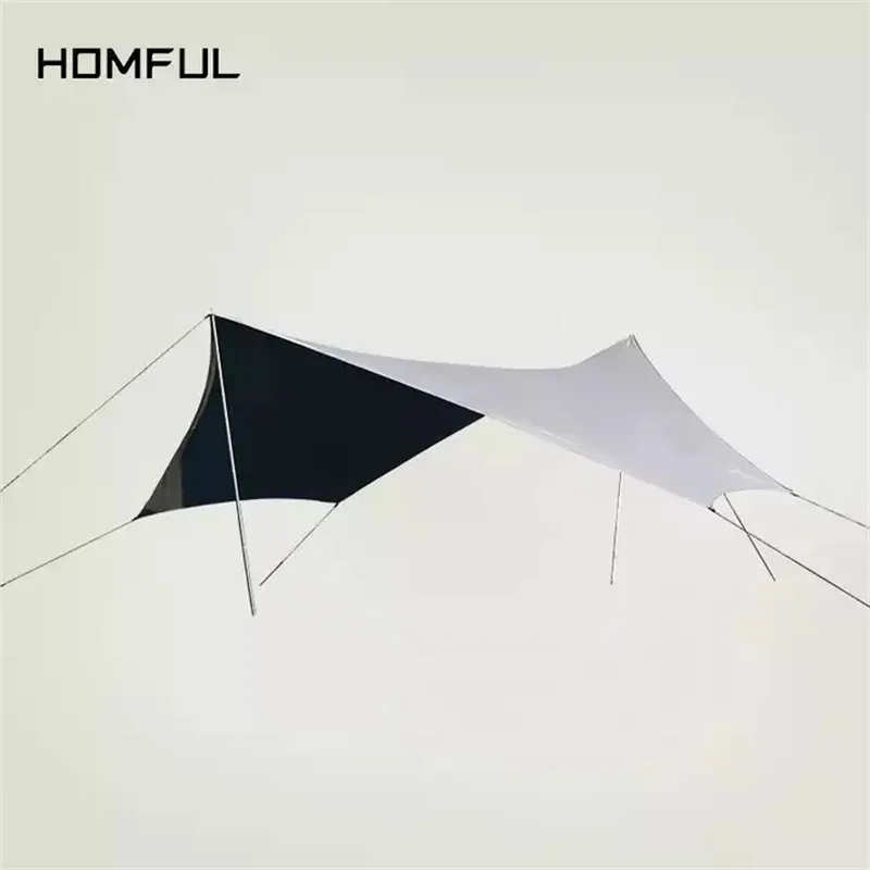 

HOMFUL Outdoor 190T Polyester Waterproof Camping Rain Fly Awning Sunshade Camping Tarp Shelter