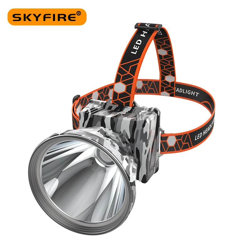 SKYFIRE Super Bright Camouflage Headlight Multifunctional Adjustable Rechargeable 3Light Mode Waterproof Outdoor Headlamp SF-338