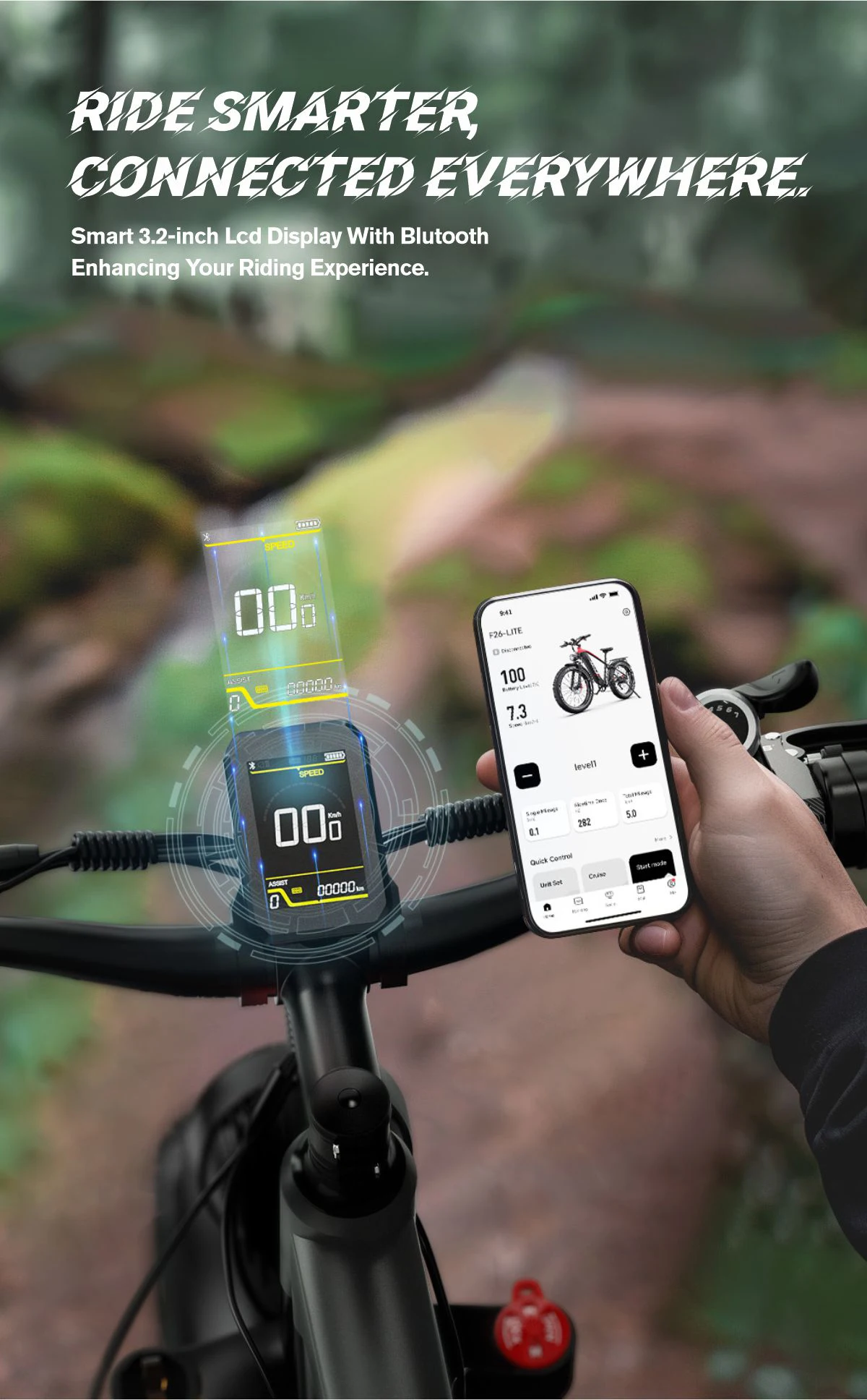 Duotts F26 Lite Elektrofahrrad 48V18Ah Lithium-Akku Bürstenloser Motor E-Bike Doppelte Hydraulische Bremse Elektrofahrrad – Detail 6