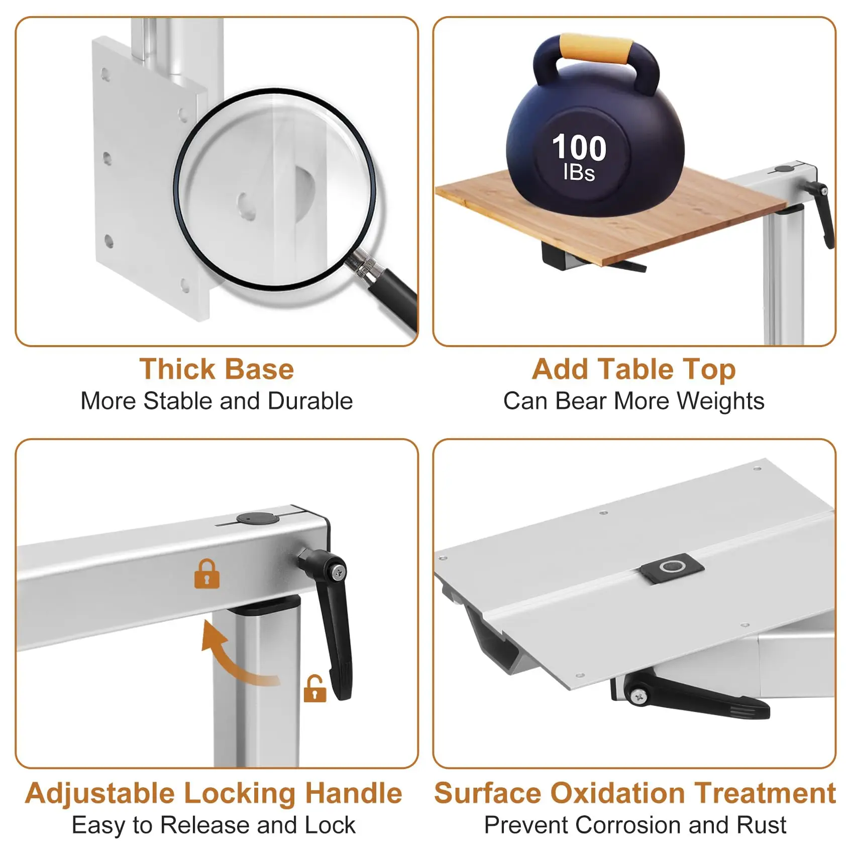 HWHONG production exclusive support de pied de table RV amélioré avec fonction de pliage latéral avec support de base de table RV, meubles de camping-car