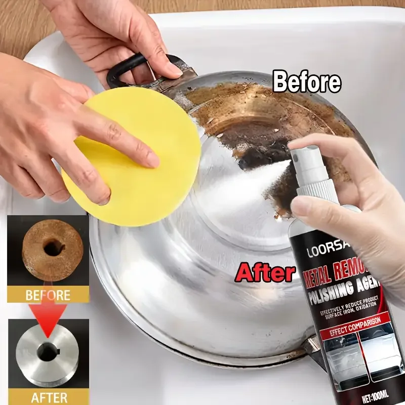 Metal polishing care spray,long-lasting protection,restores metal luster,suitable for iron powder,chrome paint,hub maintenance