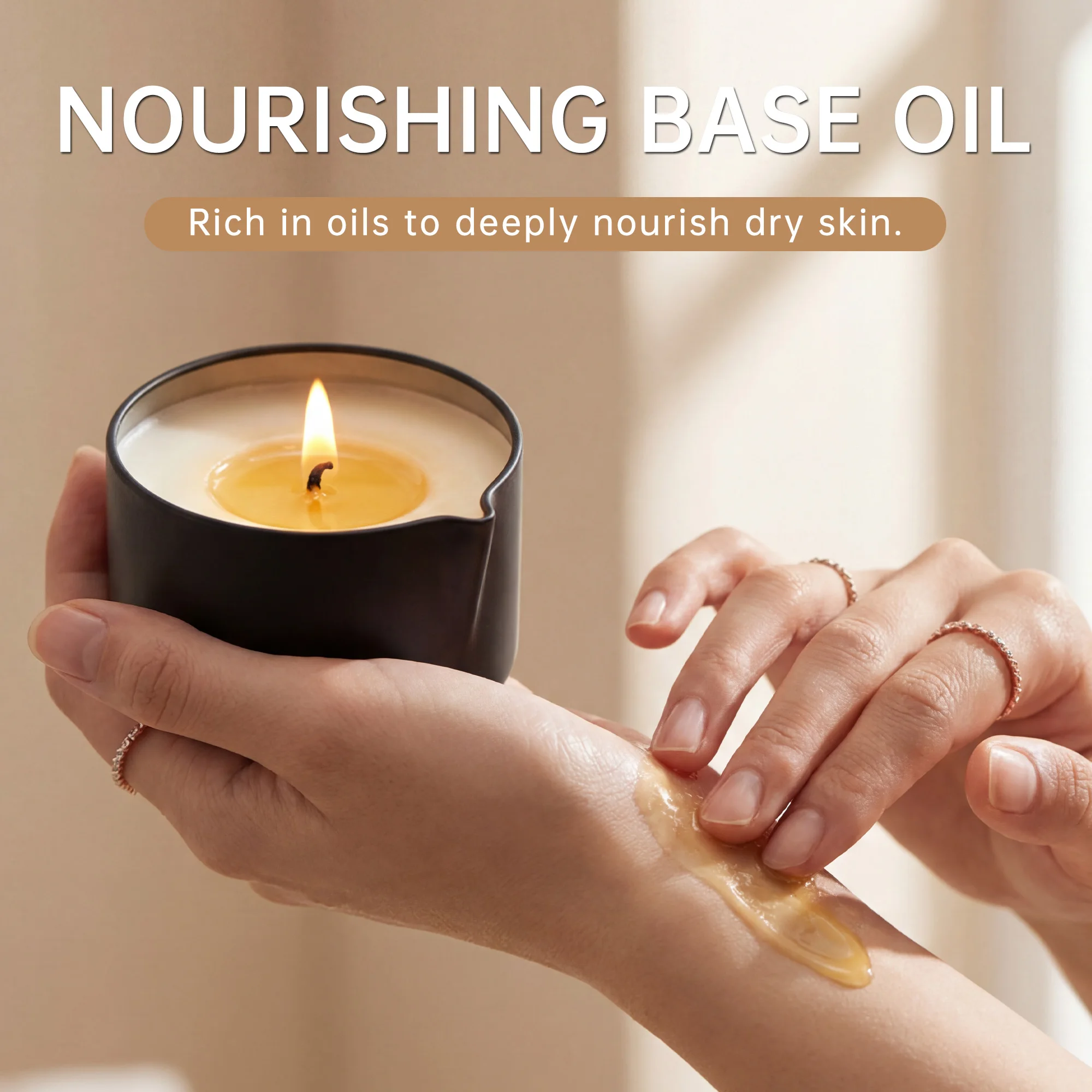 Geranium Massage-Ölkerze 2oz, Körpermassagekerze, die sich in warmes Körperöl auflöst, feuchtigkeitsspendende Aromatherapie, Home-Spa-Geschenk für sie. – Detail 4