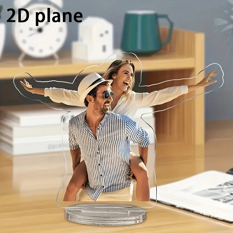 2d Custom Wedding Couple Photo Acrylic Stand, Creative Pet Keepsake, Graduation Season Gift, Compact Desktop & Home Decoration