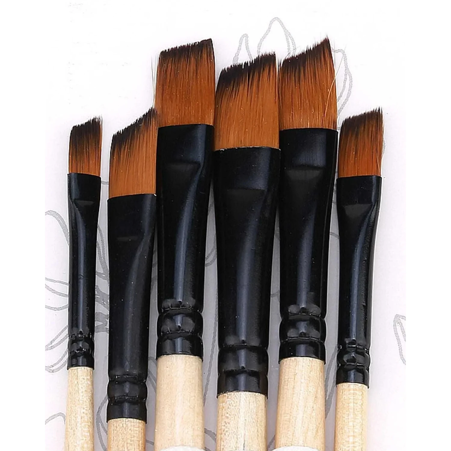 Rich New Serie 6 Mixed Brushes Set-4 Hobby And Artistic Painting Synthetic Bristle Art Office School Supplies Stationary Student