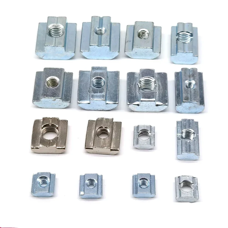10/50 stücke m3 m4 m5 m6 m8 m10 t Block Vierkant muttern T-Spur Gleit hammer mutter für Befestigungs