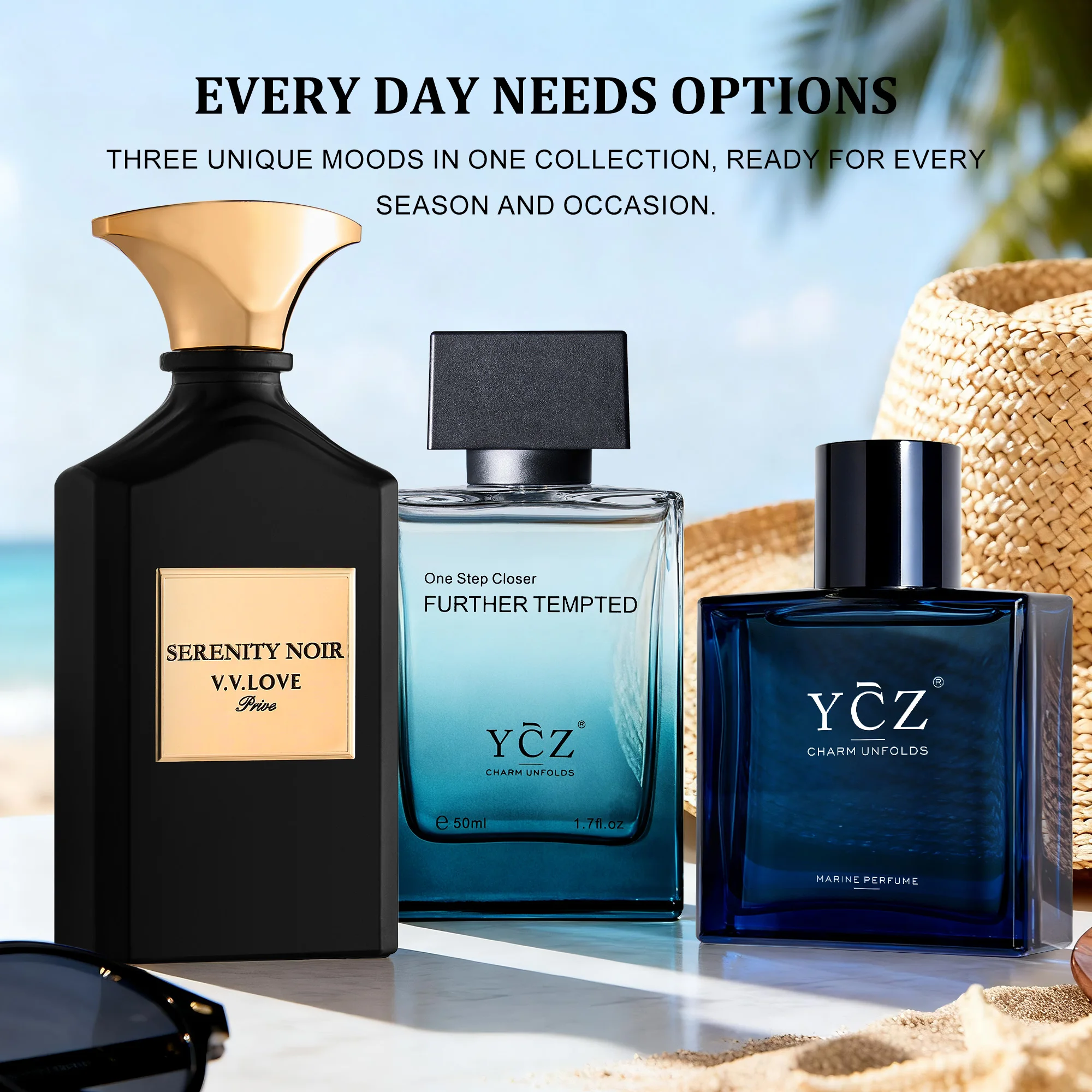

YCZ Men Eau De Toilette-6.8Fl oz 200ml 3Pcs, Woody Aquatic Cologne, Apple Lotus Cedar Musk, Long Lasting Daily Perfume