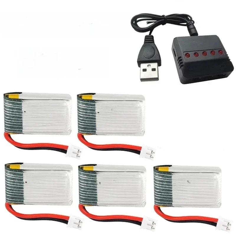 Mise à niveau de la batterie 3.7V 200mAh avec chargeur pour pièces de quadrirotor RC H36 E010 E011 E012 E013 F36 h36 701723 Batterie Lipo 3,7 V