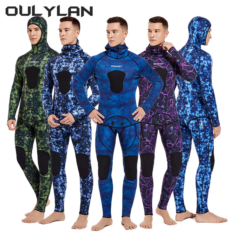 Oulylan 3MM Neoprene Wetsuit Men Surf Scuba Diving Suit Underwater  Spearfishing Kitesurf Clothing Camouflage Wet Suit Equipment