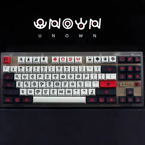 Unown Keycaps PBT Dye-Sub Set Cherry Profile Key Set for Mechanical Gamer Keyboard For GK61 Anne Pro 2 TM680 JWK Switches