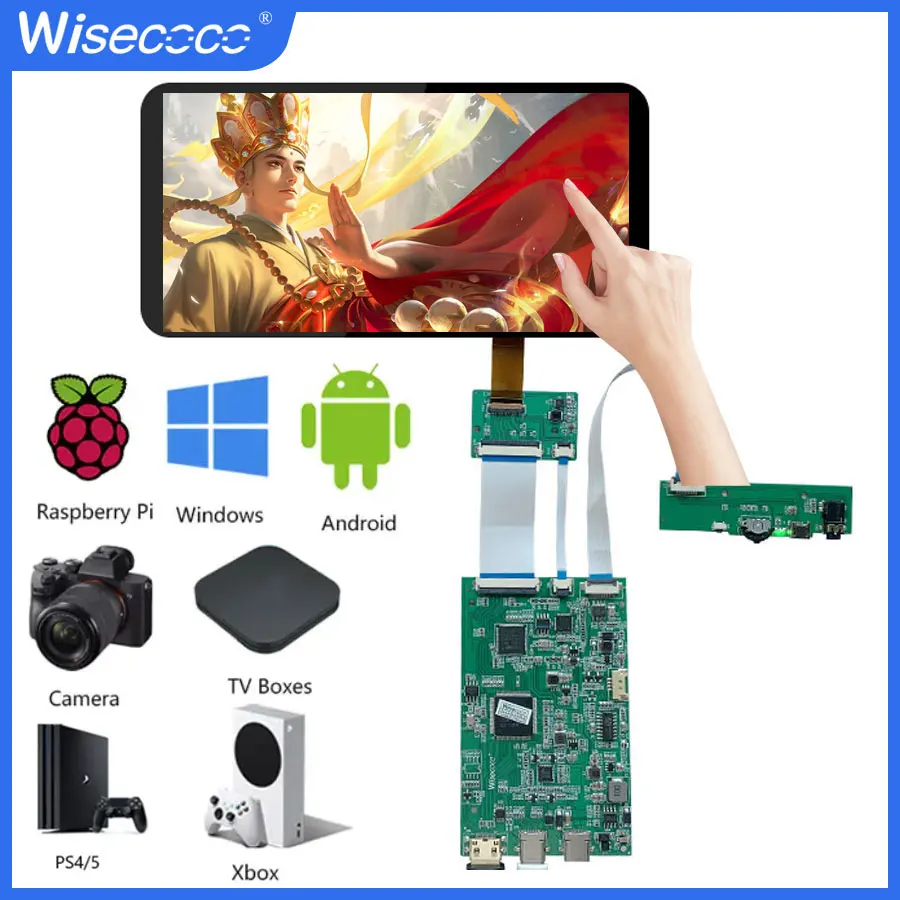 

7 inch 1920x1080 IPS LCD Display Wisecoco Full HD Touch Screen For Raspberry Pi Gaming PC TV Box Camera Mobile Phone