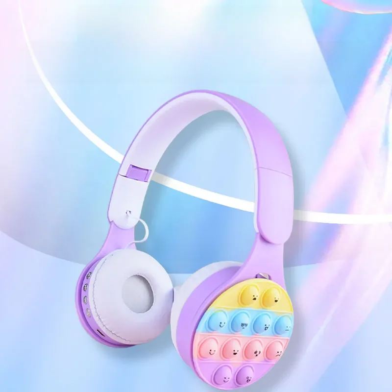 Headworn Sans Fil Bluetooth Écouteurs Bluetooth 5.0 Réduire le Stress Mignon Pliable Expression Bulles Bluetooth Écouteurs